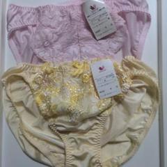 Wacoal 花柄刺繍ショーツ Mサイズ ピンク・イエロー2枚セット
