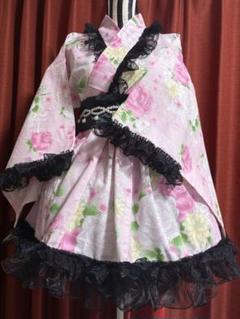 00s 希少 deary ピンクローズ姫袖フリルワンピース 姫ギャル 00s ワンピース 甘ロリ 姫ギャル ビッグリボン フリル レース