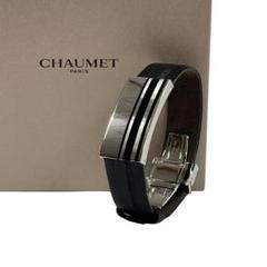 美品 CHAUMET ブレスレット バングル プッシュ式 ステンレス シルバー