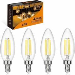 ☘️LEDシャンデリア電球 E17口金 電球色 40W形相当 調光器対応 4個入