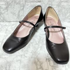 銀座かねまつ　ストラップ　パンプス　未使用品 銀座かねまつ オープントゥアンクルストラップパンプス 25cm