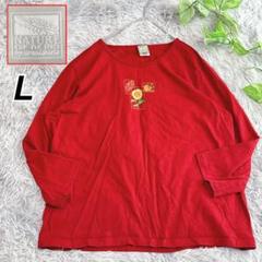 NATURE OF BEING 【L】Tシャツ カットソー 長袖 刺繍 USA製