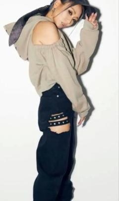 ⭐︎つーたむ⭐︎倖田來未OVERLAP EMBOSSロングデニム 倖田來未コラボ】OVERLAP EMBOSSロングデニムスカートライク