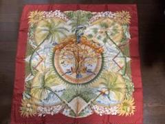 2411-315｜美品｜エルメス カレ 90 スカーフ レッド TAHITI