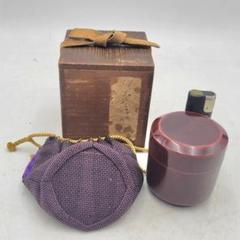 木製漆塗り　溜塗り　面取り中次ぎ茶入れ　花押　棗　仕服　合わせ箱　茶道具　美術品 木製漆塗り 溜塗り 面取り中次ぎ茶入れ 花押 棗 仕服 合わせ箱