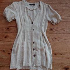 ザラ ZARA BASIC ベージュ Vネック チュニック XS
