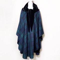 Jimmy Hourihan Capeブラックウォッチ ベルベット マントコート