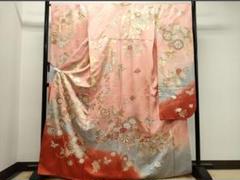豪華振袖 駒刺繍 源氏車花蝶文 金彩 逸品 正絹 成人式 お見合い