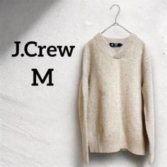 J.Crew 【M】ベージュ Vネック セーター 長袖 暖かい ジェイクルー