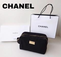 CHANEL ポーチ カメリア 高級 ブランド　シャネル 非売品 レア！！ CHANEL シャネル カメリアミニポーチ 小物 ブラック／シルバー