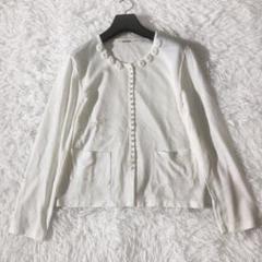 極美品 インゲボルグ 24SS モチーフ＆パール使いカットソーカーディガン 極美品 インゲボルグ 24SS モチーフ＆パール使いカットソー