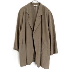 モガ【S】シルク100%ボタンレスジャケット　茶　ゆったり　肩パッド　日本製