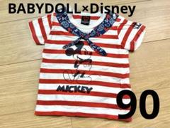 ディズニー ベビードール 半袖Tシャツ トップス ボーダー バンダナ 90