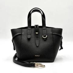 未使用保管品✨フルラ ネット ミニ 2way ショルダーバッグ レザー ブラック