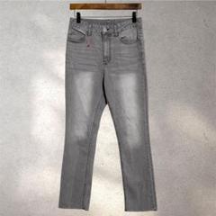 【極美品✨ナノユニバース】36/デニムパンツ/グレー/ダメージ加工/ストレッチ