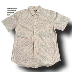 激レアレアレインスプーナーアロハシャツハーフボタン90s総柄シャツBDシャツ