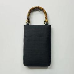 新品 ◆ 大島紬 バンブー手提げ 外ボケ付 紺色◆ 正絹 神輿 祭り バッグ 新品 ◇ 大島紬 バンブー手提げ 外ボケ付 紺色◇ 正絹 神輿 祭り