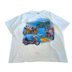 90年代 HONDA　 バイクTシャツ　アート　オーバーサイズ　白