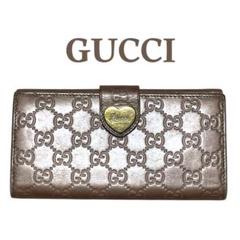 GUCCI ベージュ ハート型ロゴ 長財布　美品 GUCCI グッチ 長財布 ハート