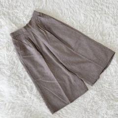 美品 《エルベンスドゥ》 (40) タックワイドクロップドパンツ ヘリンボーン