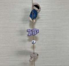 吊るし飾り　ハンドメイド　男の子と魚　夏休み　和雑貨　ブルー　夏の飾り