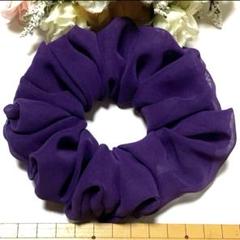 ハンドメイドシュシュ☆シフォンパープル