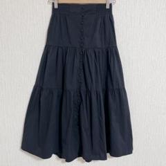 【ストラディバリウス】ZARA ブラック フレアスカート ティアード XS