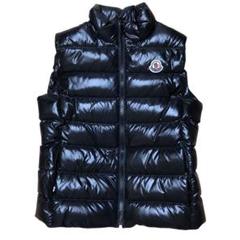【極美品】MONCLER フード付き 切替ダウンベストパーカー ネイビー Moncler: ネイビー Bourget フード付き ダウンベスト | SSENSE 日本