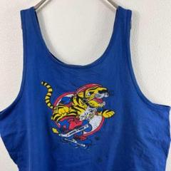 USA製 90s jacques moret シングルステッチ タンクトップ 青