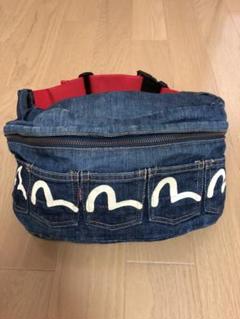 オンライン限定商品】 EVISU エヴィス ウエストバッグ ボディーバッグ 受注製作 EVISU 5連ポケット刺繍カモメエヴィスボディーバッグとデニムキャップセット デニム/ジーンズ