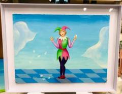 着後レビューで 送料無料】 絵 絵画 油絵 アルルカン 青いピエロ