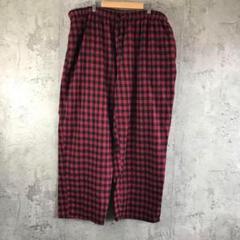 Z3710古着　チェックパンツ　パジャマパンツ　赤　黒　90s Y2K