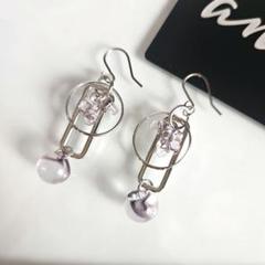 新作セールオリジナル染めビーズシルバーピアス