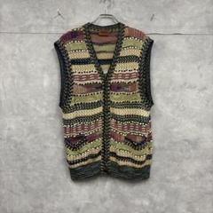 サイズ52 MISSONI マルチカラー リネン ニットベスト N1028 サイズ52 MISSONI マルチカラー リネン ニットベスト N1028