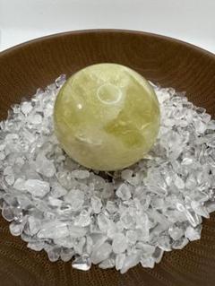 天然シトリン スフィア 5.1cm 水晶さざれ石付き【金運・財運・浄化・天然石