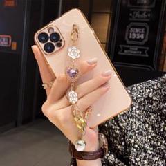 ﻿iphone12ケース　お花形のチェーン ピンク iphone ケース