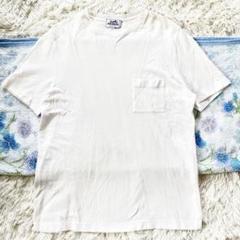 【Hロゴ刺繍】HERMES エルメス ポケット Tシャツ ホワイト メンズL