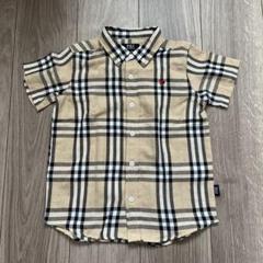 POLO ポロ　半袖シャツ チェック柄 ベージュ　トップス　110 美品