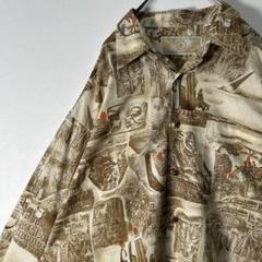 【美品】ヴィンテージ　長袖　エジプト　スフィンクス　ピラミッド　ラクダ　古代壁画
