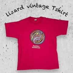 Aremar 古着 半袖Tシャツ レオパード 個性派 マゼンタピンク XL