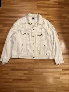 【正規品】 デニムジャケット ホワイト Lee 90s 80s 襤褸 グランジ ボロ ジャケット・アウター