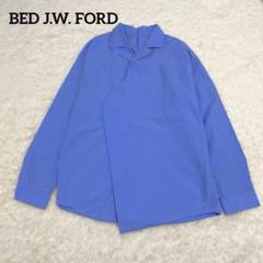【美品】ベッドフォード　オープンカラーシャツ　ブルー　日本製