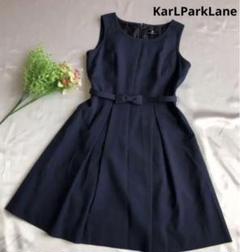 KarLParkLane ワンピース レース　紺　ネイビー　9号　リボンベルト