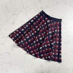 美品 ANAYI 総柄フレアスカート マルチカラー サイズ36*SC1558