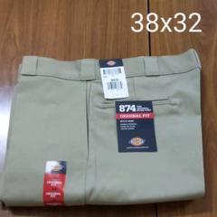 新品 38x32 KH ディッキーズ ワークパンツ カーキ ベージュ