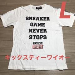 キックスティーワイオー KIKS TYO スニーカーゲームプリント半袖TシャツL