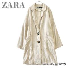 ZARA レーヨン コットン リネン オーバーサイズドロップショルダージャケット