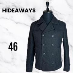 【HIDEAWAYS NICOLE】ウールピーコート　中綿　ダークグレー　M