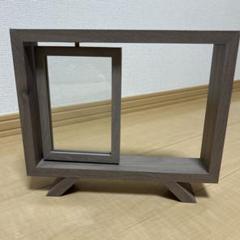 木製ブラウン二重フォトフレーム