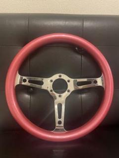 ステアリング/ピンク/35cm/ハンドル/カスタム/車/旧車/レトロ/整備 ステアリング/ピンク/35cm/ハンドル/カスタム/車/旧車/レトロ/整備